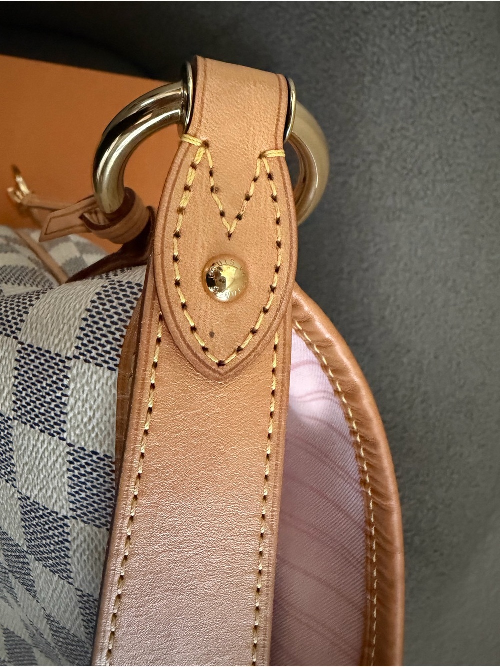 Louis Vuitton Damier Azur Shoulder Hobo with Pink Interior - Picture 4 of 11